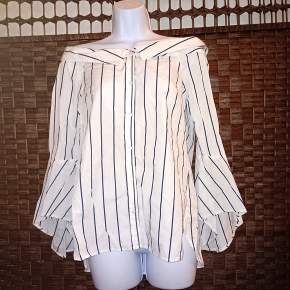 Striped Off-Shoulder Women's Top